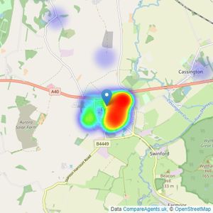 Parkers Estate Agents - Eynsham listings heatmap