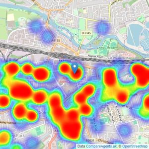 Parkers Estate Agents - Reading listings heatmap