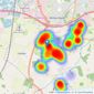 Parkers Estate Agents - Spencers Wood listings heatmap