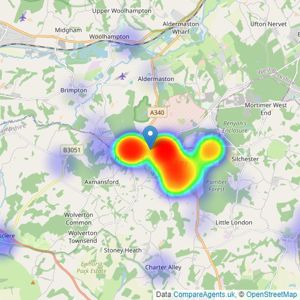 Parkers Estate Agents - Tadley listings heatmap