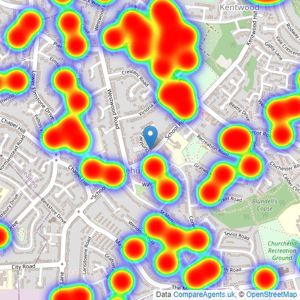 Parkers Estate Agents - Tilehurst listings heatmap