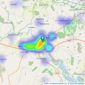 Parkers Estate Agents - Witney listings heatmap