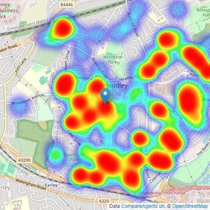 Parkers Estate Agents - Woodley listings heatmap