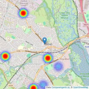 Parkers Lettings - Totton listings heatmap