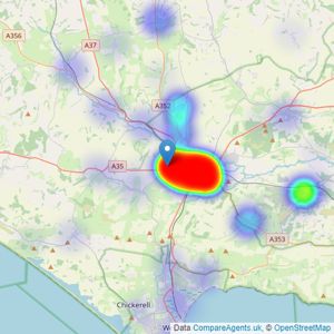 Parkers Property Consultants And Valuers - Dorchester listings heatmap