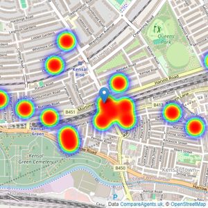 Parkheath - Kensal Rise listings heatmap