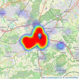 Patrick Gardner - Leatherhead - Sales listings heatmap