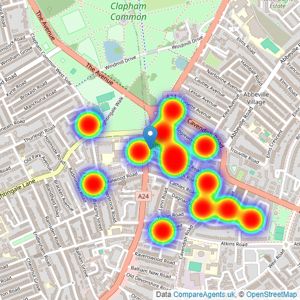 Patrick Henry - Clapham South listings heatmap