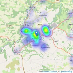 Pattinson Estate Agents - Consett listings heatmap