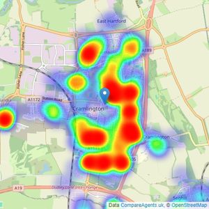 Pattinson Estate Agents - Cramlington listings heatmap