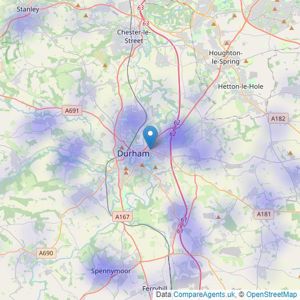 Pattinson Estate Agents - Gilesgate listings heatmap