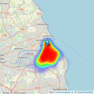 Pattinson Estate Agents - South Shields listings heatmap