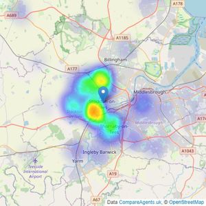 Pattinson Estate Agents - Stockton-On-Tees listings heatmap