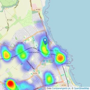 Pattinson Estate Agents - Whitley Bay listings heatmap