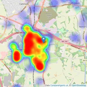 Paul Carr - Great Wyrley listings heatmap