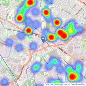 Paul Dubberley & Co - Bilston listings heatmap