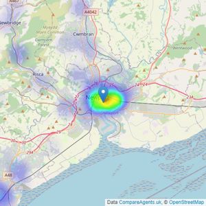 Paul Fosh Auctions - Newport listings heatmap