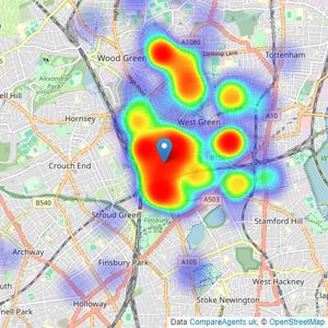 Paul Simon Residential Sales - London - Sales listings heatmap