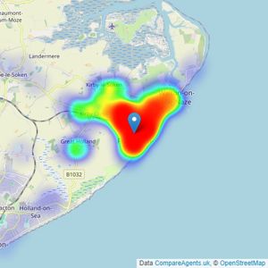 Paveys Estate Agents Ltd - Frinton On Sea listings heatmap