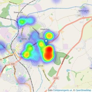 Paxtons Estate Agents - Trowbridge listings heatmap