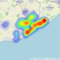 Peagrams Estate Agency - Clacton-on-Sea listings heatmap