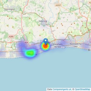 Pear Properties - Lancing listings heatmap