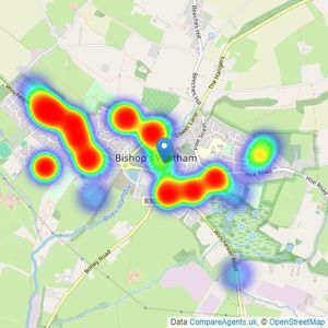 Pearsons - Bishops Waltham listings heatmap