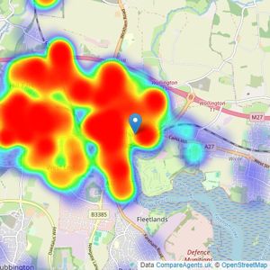 Pearsons - Fareham listings heatmap