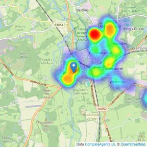 Pearsons - Romsey listings heatmap