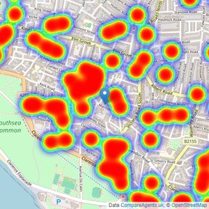 Pearsons - Southsea listings heatmap