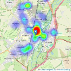 Pearsons - Winchester listings heatmap