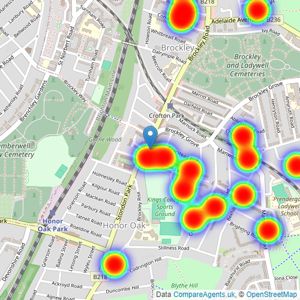 Pedder - Brockley listings heatmap