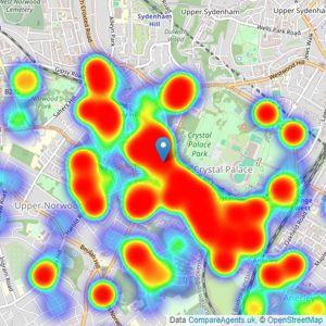 Pedder - Crystal Palace listings heatmap