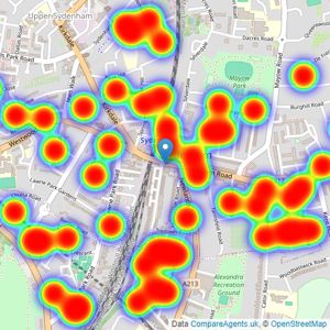 Pedder - Sydenham listings heatmap