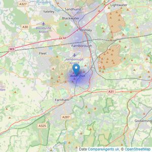 Peepal Estate Agents - Aldershot listings heatmap