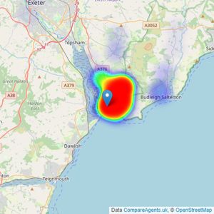 Pennys - Exmouth listings heatmap