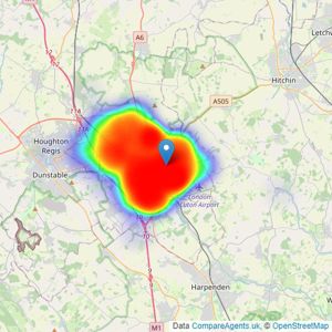 Penrose Estate Agents - Luton listings heatmap