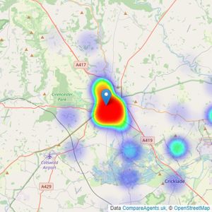 Perry Bishop - Cirencester listings heatmap