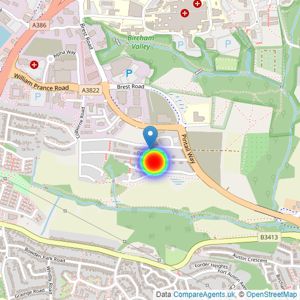 Persimmon Homes Cornwall listings heatmap