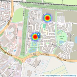 Persimmon Homes East Wales listings heatmap