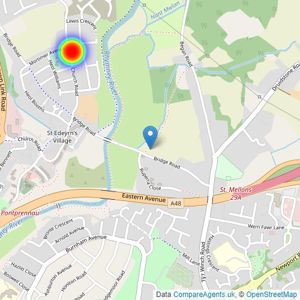 Persimmon Homes East Wales listings heatmap