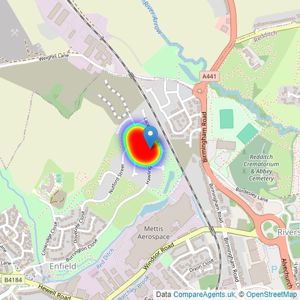 Persimmon Homes listings heatmap