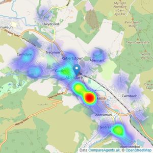 Peter Alan - Aberdare listings heatmap