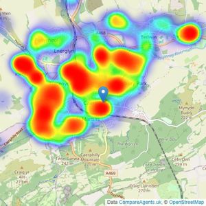 Peter Alan - Caerphilly listings heatmap