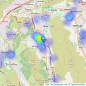 Peter Alan - Ebbw Vale listings heatmap