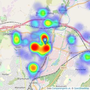 Peter Alan - Morriston listings heatmap