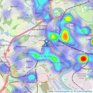 Peter Alan - Newport listings heatmap