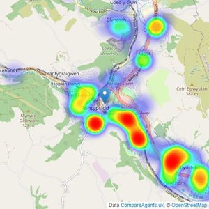 Peter Alan - Pontypridd listings heatmap