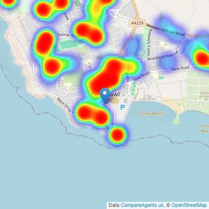 Peter Alan - Porthcawl listings heatmap