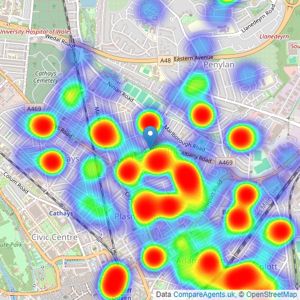 Peter Alan - Roath listings heatmap